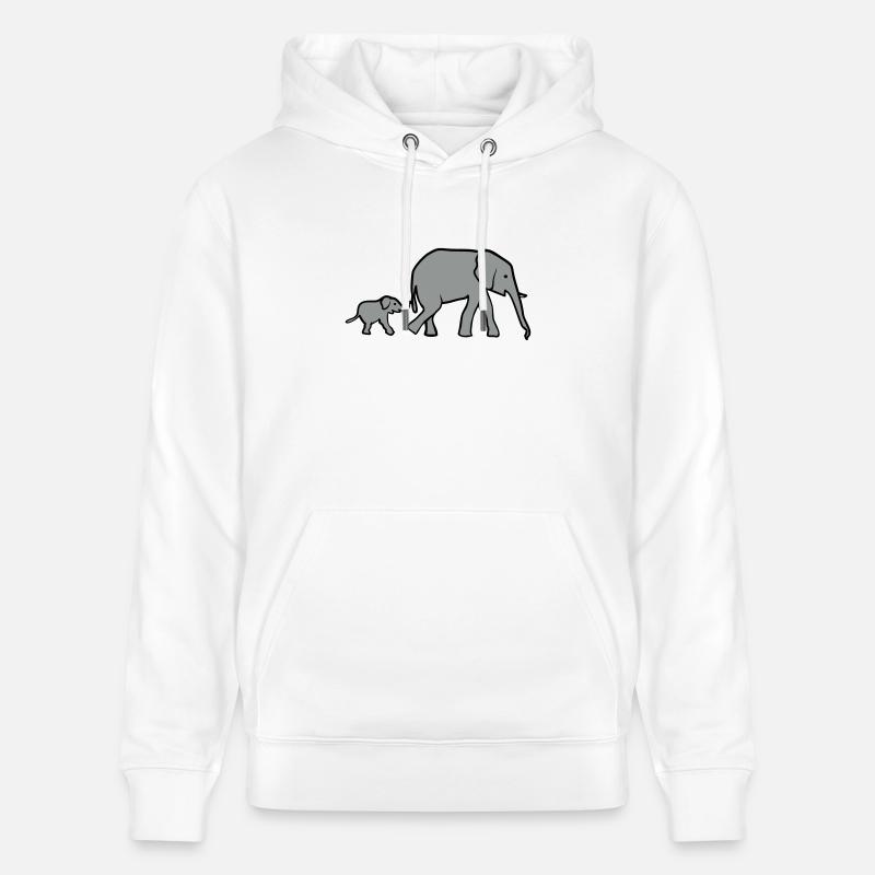 Elefant, Elefanten - Stanley/Stella Unisex Bio-Hoodie CRUISER  - Weiß