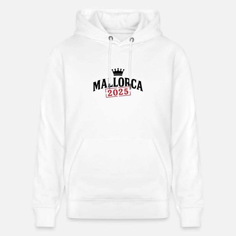 Majorque 2025 Couronne - Sweat à capuche bio CRUISER Stanley/Stella Unisexe - blanc