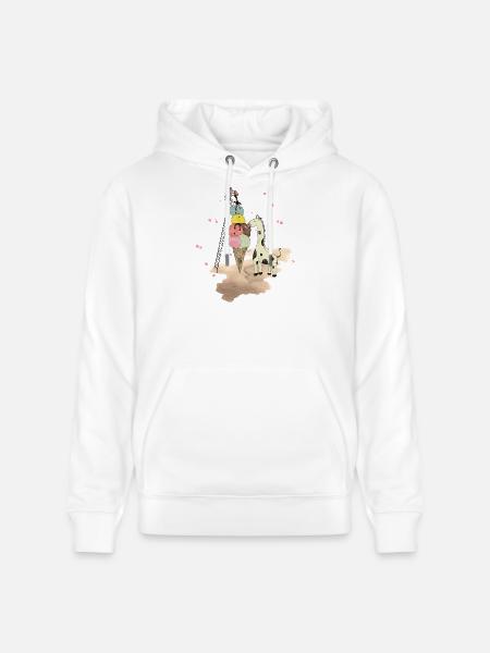Wildlife Icecream - Stanley/Stella CRUISER Unisex Organic Hoodie - white