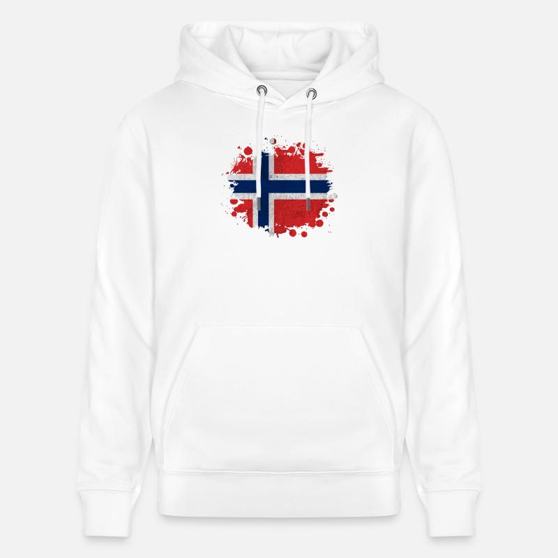 Klecks Norvège - Cadeau drapeau - Sweat à capuche bio CRUISER Stanley/Stella Unisexe - blanc