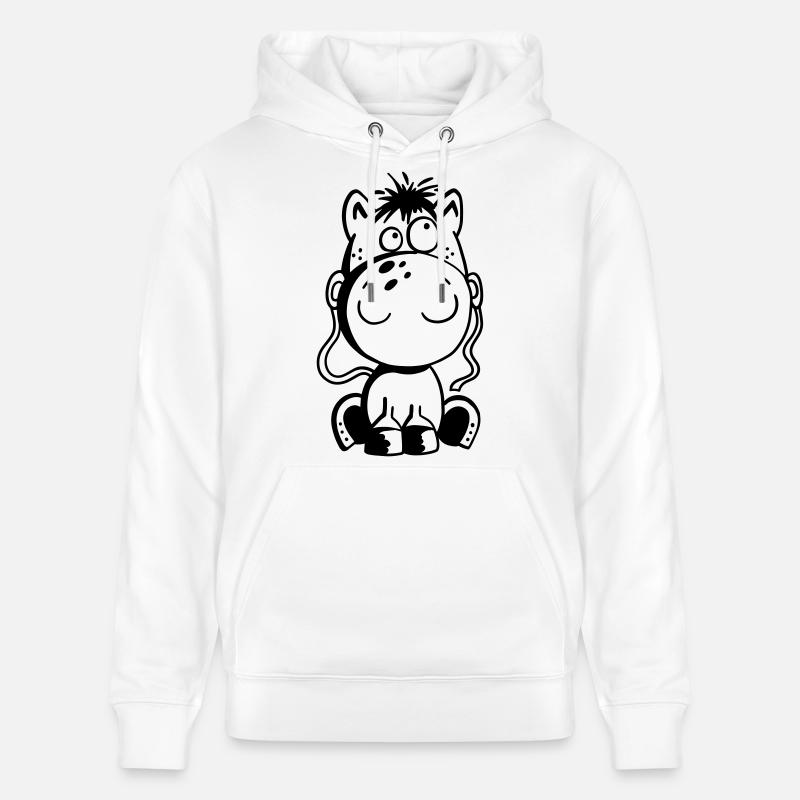 Petit cheval - poney - bande dessinée - cheval - Sweat à capuche bio CRUISER Stanley/Stella Unisexe - blanc