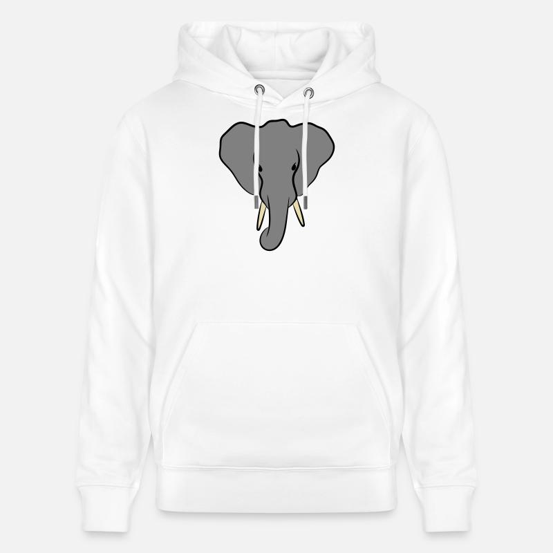Elefantenkopf Minimalistisch - Stanley/Stella Unisex Bio-Hoodie CRUISER  - Weiß