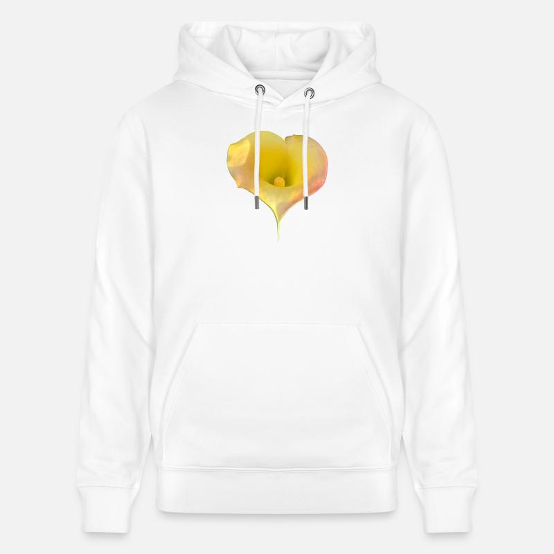 LYS CALLA JAUNE - Sweat à capuche bio CRUISER Stanley/Stella Unisexe - blanc