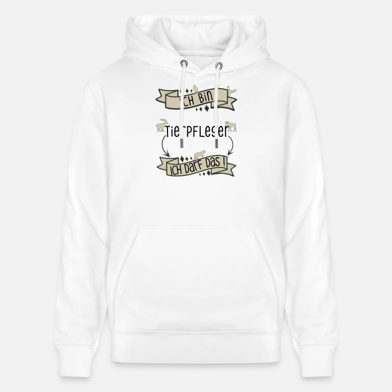 Lustiger Tierpfleger Spruch - ich darf das! - Stanley/Stella Unisex Bio-Hoodie CRUISER  - Weiß