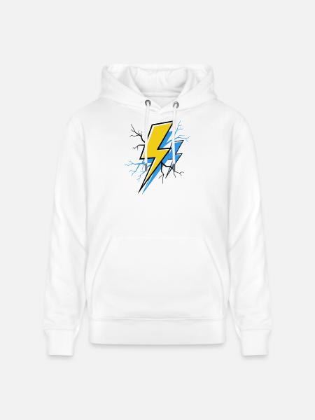 Blue Yellow Ray - Stanley/Stella CRUISER Unisex Organic Hoodie - white