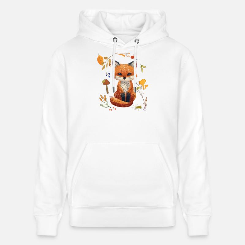 Renard dans la forêt - Sweat à capuche bio CRUISER Stanley/Stella Unisexe - blanc
