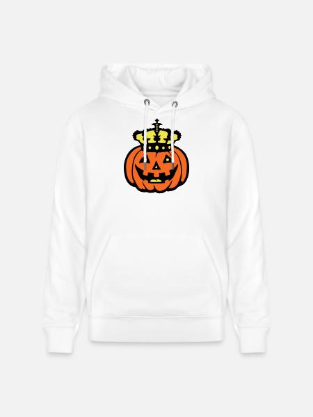 Halloween Pumpkin King Crown King Pumpkin Ruler - Stanley/Stella CRUISER Unisex Organic Hoodie - white