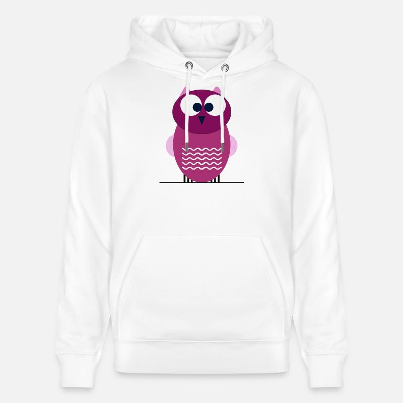 Hibou de la forêt pourpre - Sweat à capuche bio CRUISER Stanley/Stella Unisexe - blanc