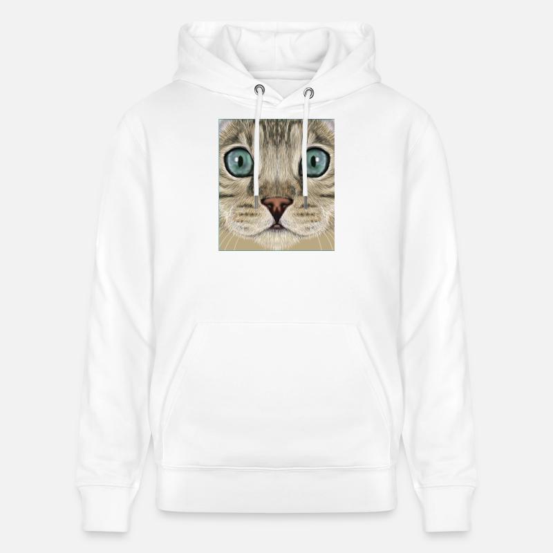 Chat léopard - Sweat à capuche bio CRUISER Stanley/Stella Unisexe - blanc