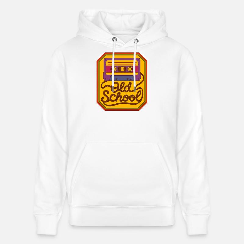 Patch rétro cassette à l’ancienne - Sweat à capuche bio CRUISER Stanley/Stella Unisexe - blanc