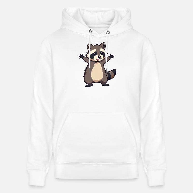 Raton laveur - Sweat à capuche bio CRUISER Stanley/Stella Unisexe - blanc