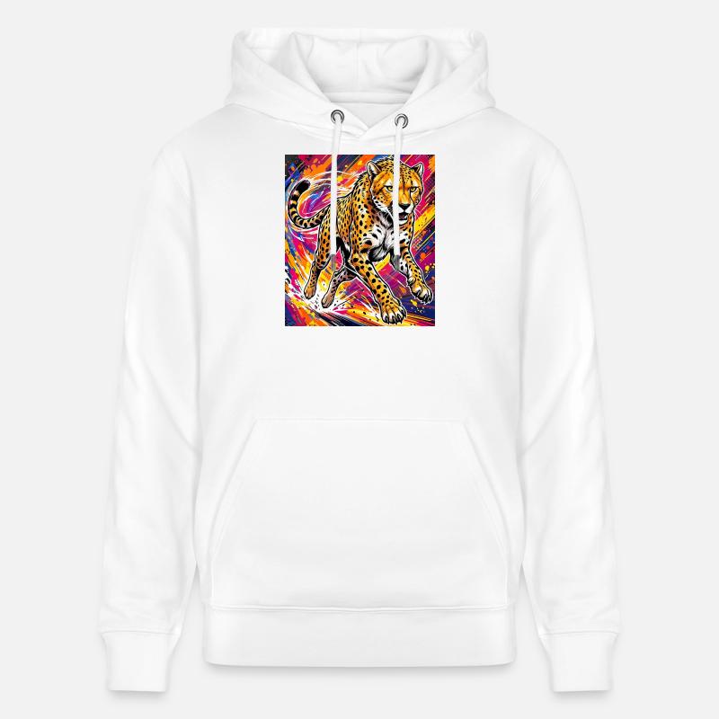 guépard - Sweat à capuche bio CRUISER Stanley/Stella Unisexe - blanc