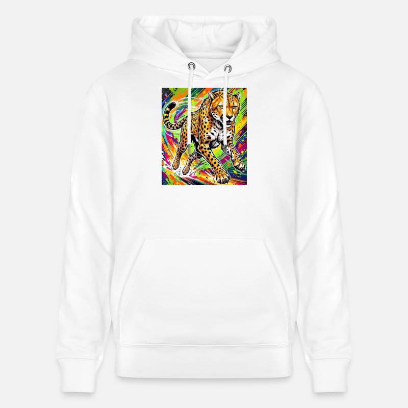 guépard - Sweat à capuche bio CRUISER Stanley/Stella Unisexe - blanc