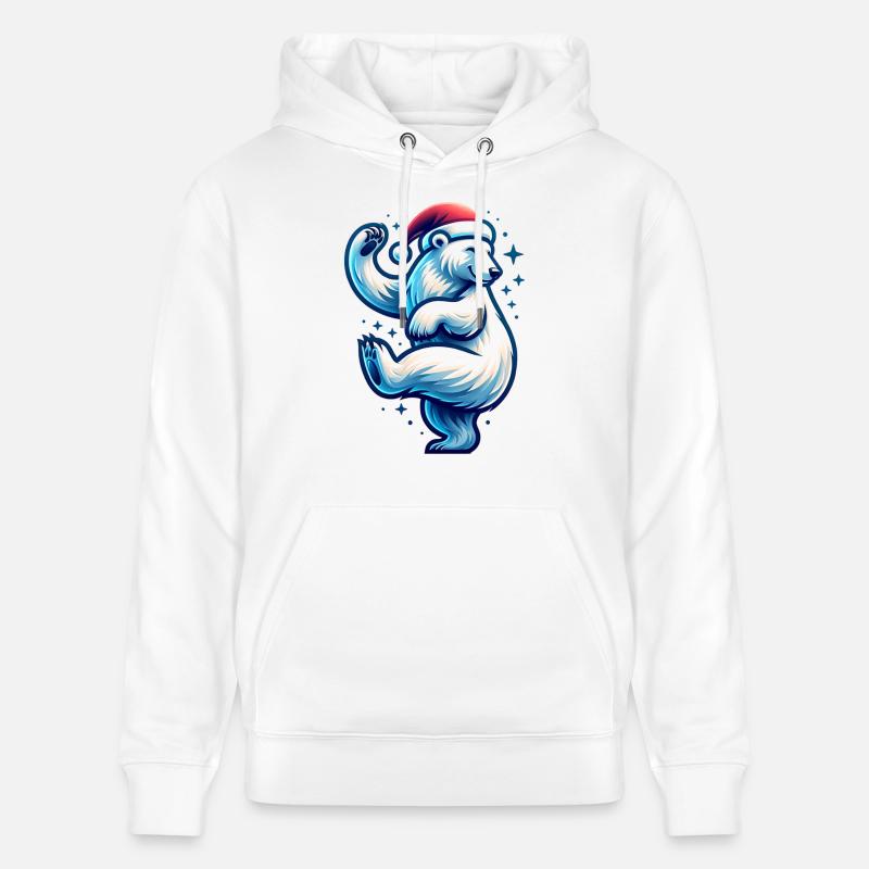 Ours blanc - Sweat à capuche bio CRUISER Stanley/Stella Unisexe - blanc
