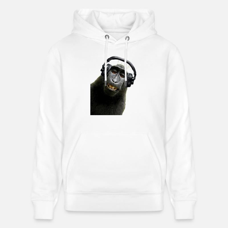 Hemd Monkey Music von Custom - Stanley/Stella Unisex Bio-Hoodie CRUISER - Weiß