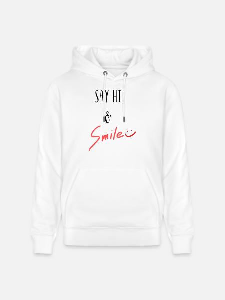 Sag Hi und lächle! - Stanley/Stella Unisex Bio-Hoodie CRUISER - Weiß