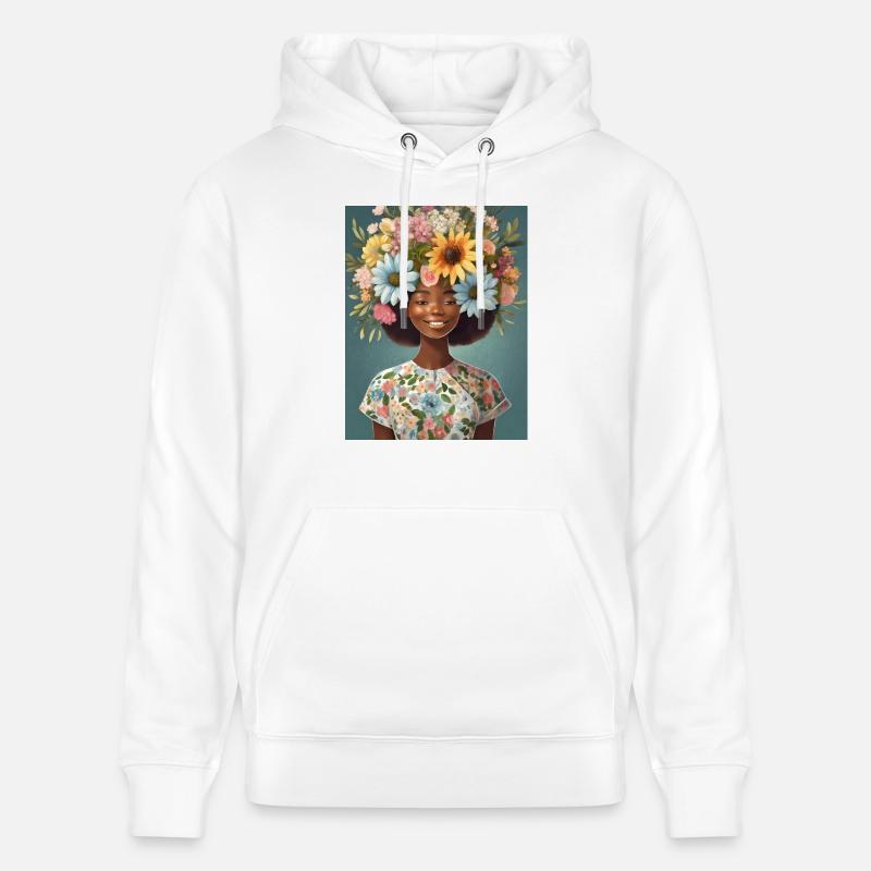 Couronne de fleurs 2 - Sweat à capuche bio CRUISER Stanley/Stella Unisexe - blanc