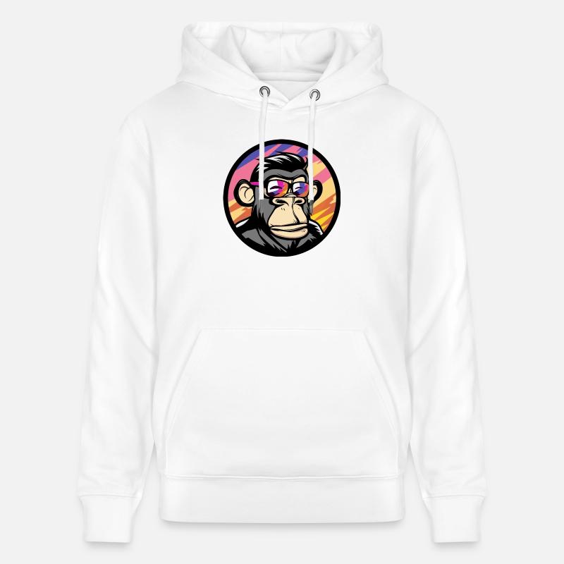 Monkey Comic Cool Summer - Stanley/Stella CRUISER Unisex Organic Hoodie - white