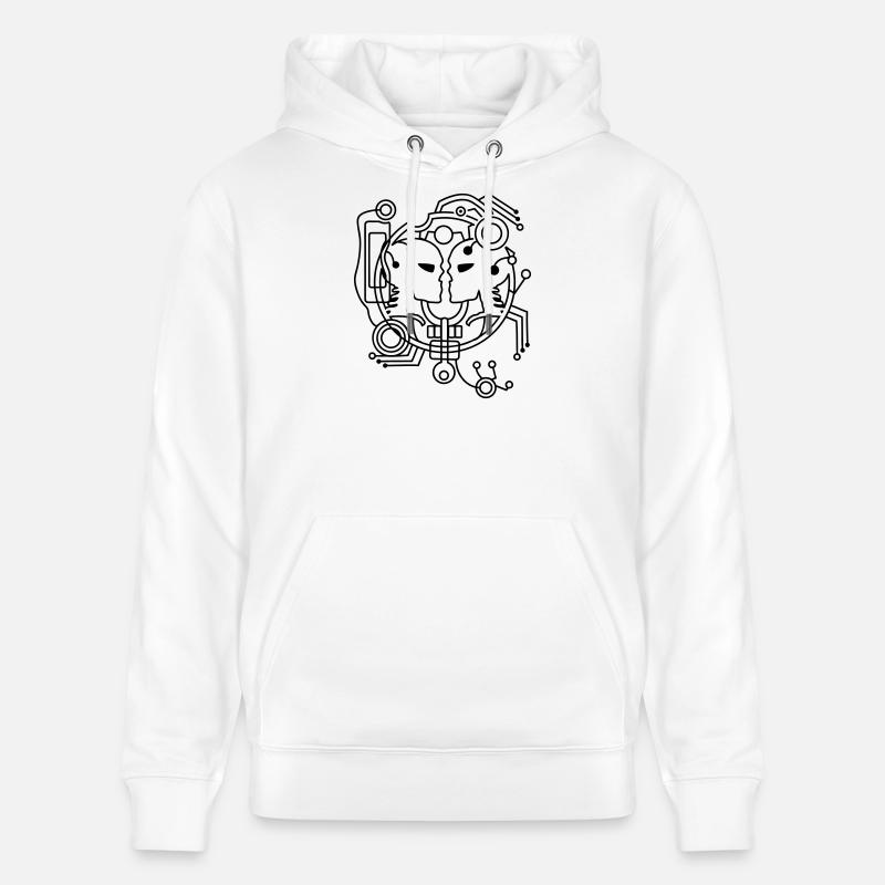 Cyber amour Skull - Sweat à capuche bio CRUISER Stanley/Stella Unisexe - blanc
