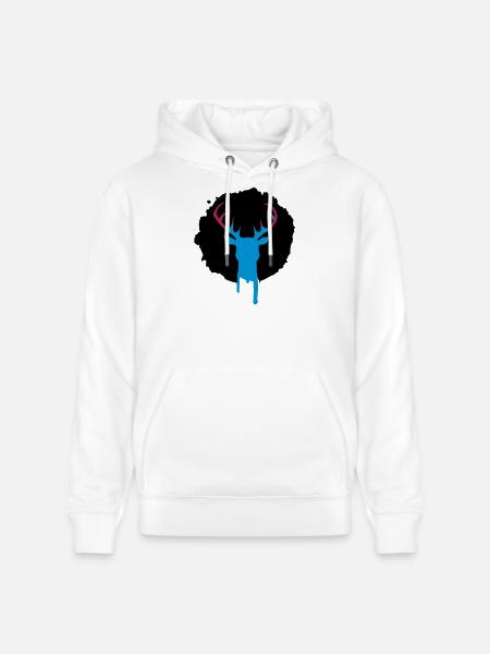 Deer patch graffiti - Stanley/Stella CRUISER Unisex Organic Hoodie - white