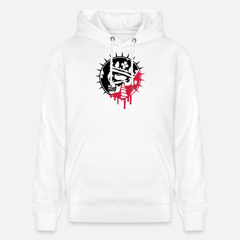 Totenschädel mit Krone Graffiti Patch - Stanley/Stella Unisex Bio-Hoodie CRUISER  - Weiß