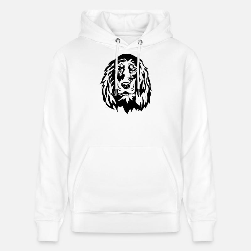 Gordon Setter Kopf - Sweat à capuche bio CRUISER Stanley/Stella Unisexe - blanc