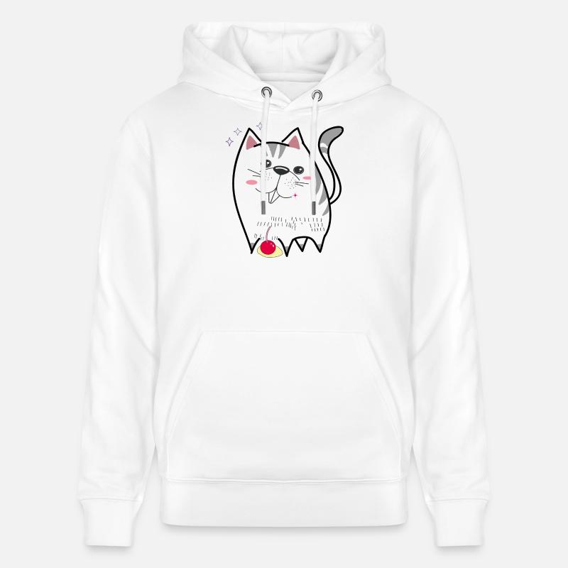 chat mignon - Sweat à capuche bio CRUISER Stanley/Stella Unisexe - blanc