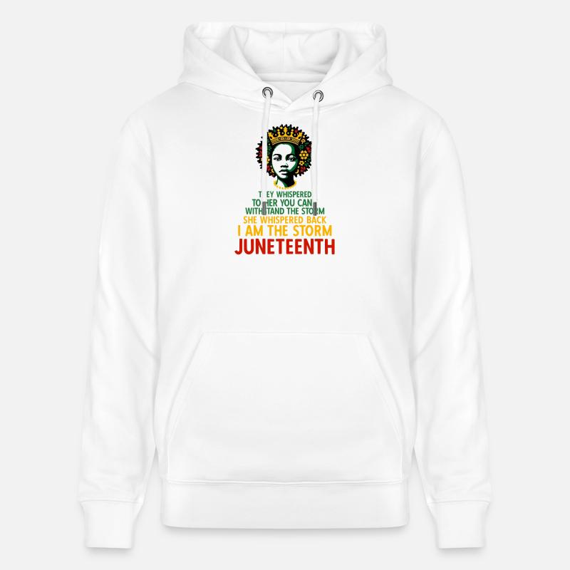 Lui ont-ils chuchoté. Juneteenth - Sweat à capuche bio CRUISER Stanley/Stella Unisexe - blanc