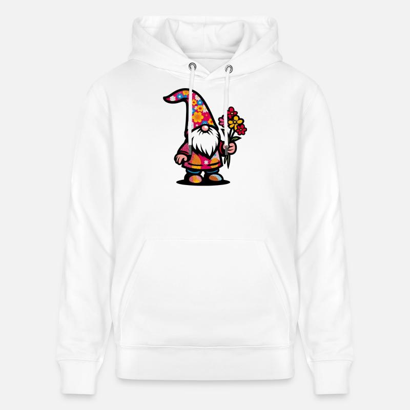 Gnome à fleurs - Sweat à capuche bio CRUISER Stanley/Stella Unisexe - blanc