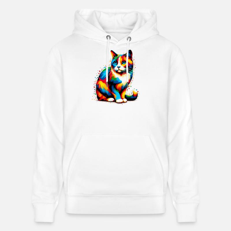 Chat - Sweat à capuche bio CRUISER Stanley/Stella Unisexe - blanc