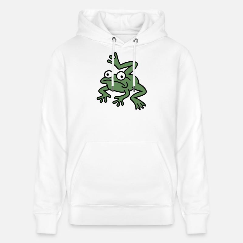 Cuisse de grenouille Derpy - Sweat à capuche bio CRUISER Stanley/Stella Unisexe - blanc