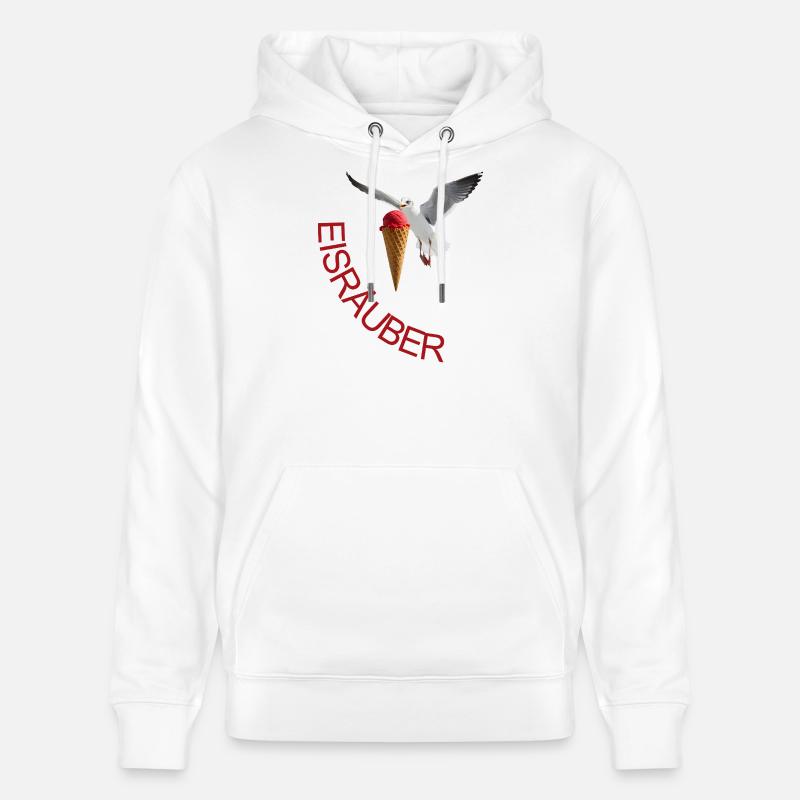 Möwe mit Eiscreme Eisräuber - Sweat à capuche bio CRUISER Stanley/Stella Unisexe - blanc
