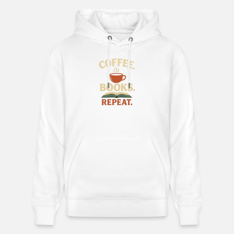 Livres de café Répéter - Sweat à capuche bio CRUISER Stanley/Stella Unisexe - blanc