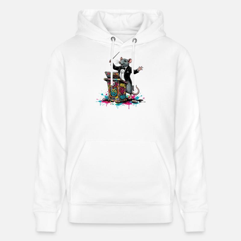 Dirigent | Graffiti-Ratten-DJ Gala - Stanley/Stella Unisex Bio-Hoodie CRUISER  - Weiß