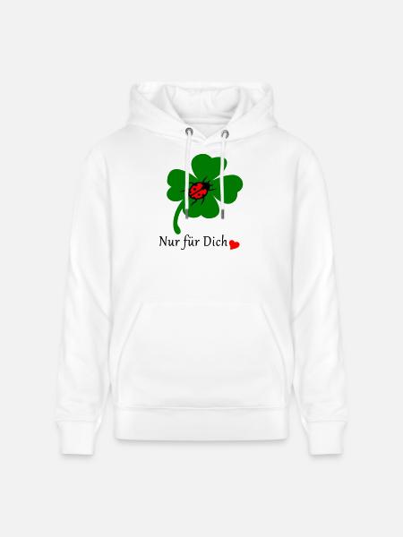 Shamrock with ladybug - Stanley/Stella CRUISER Unisex Organic Hoodie - white