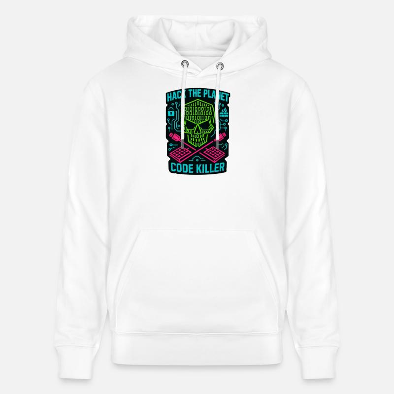 Hack the Planet Code Killer - Cybersécurité - Sweat à capuche bio CRUISER Stanley/Stella Unisexe - blanc