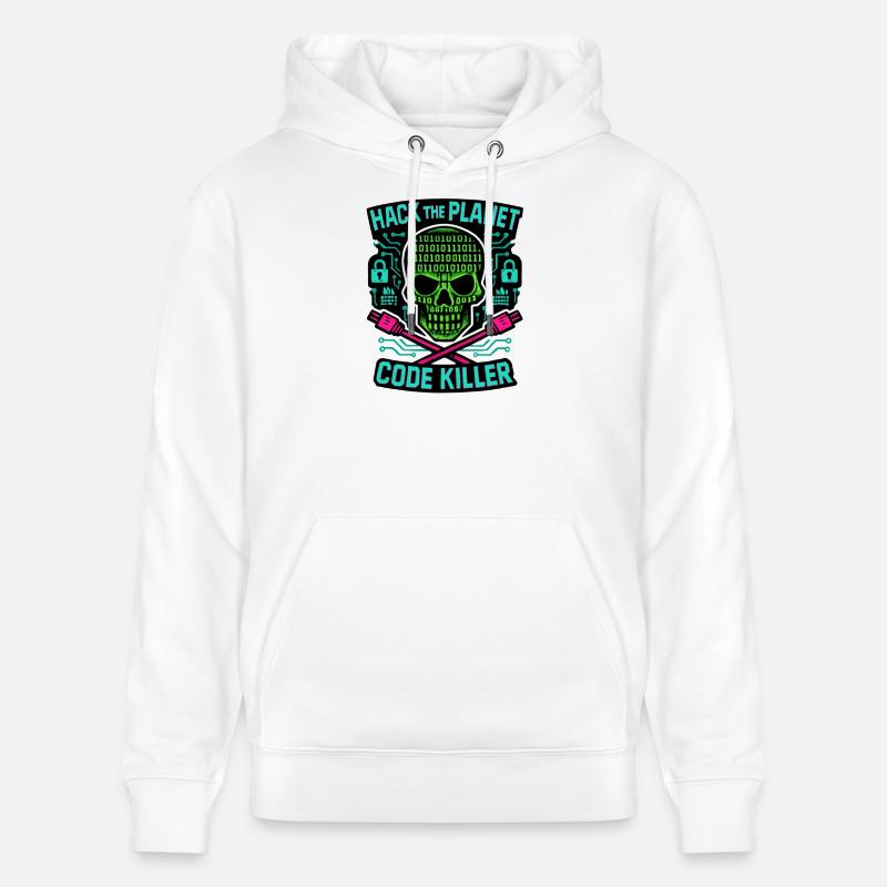 Cybersécurité : Hack the Planet - Sweat à capuche bio CRUISER Stanley/Stella Unisexe - blanc