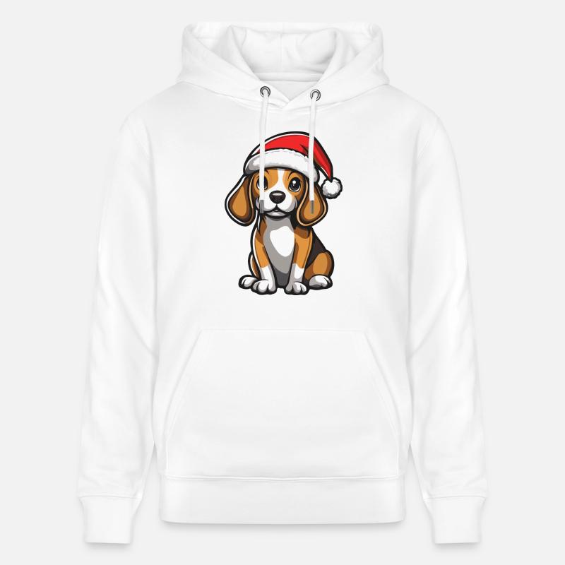 Beagle chien Noël mignon - Sweat à capuche bio CRUISER Stanley/Stella Unisexe - blanc