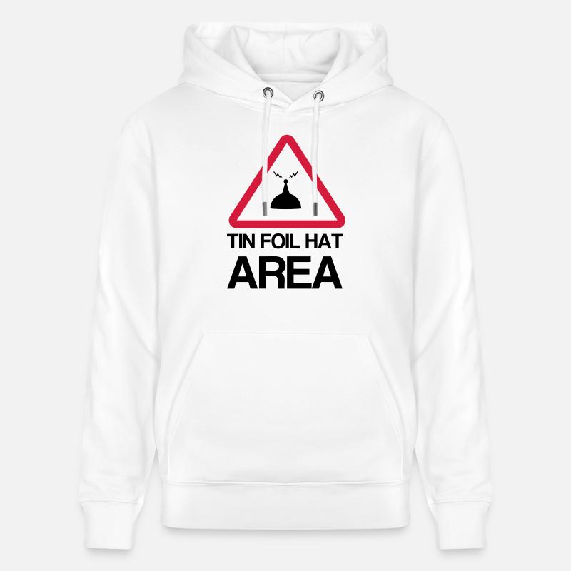 Tin Foil Hat Area - Sweat à capuche bio CRUISER Stanley/Stella Unisexe - blanc