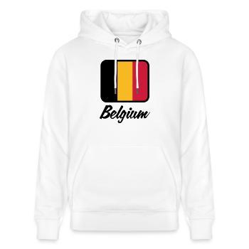 Drapeau national de Belgique - Sweat à capuche bio CRUISER Stanley/Stella Unisexe - blanc - Devant - Alina (178cm) & Michal (187cm)