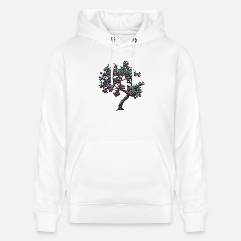 Lebendiger Baum mit Lila Früchten - Stanley/Stella Unisex Bio-Hoodie CRUISER  - Weiß