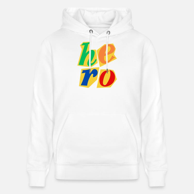 Conception de lettres majuscules Hero - Sweat à capuche bio CRUISER Stanley/Stella Unisexe - blanc