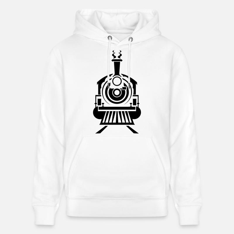 Graphiques de locomotives à vapeur - Sweat à capuche bio CRUISER Stanley/Stella Unisexe - blanc