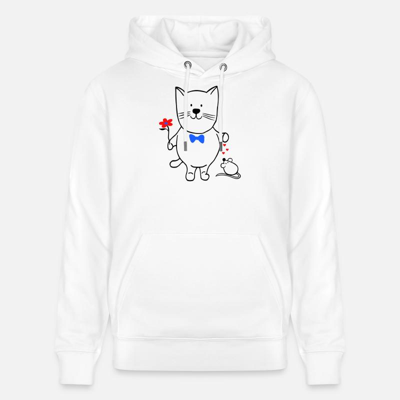 Chat et souris - Sweat à capuche bio CRUISER Stanley/Stella Unisexe - blanc