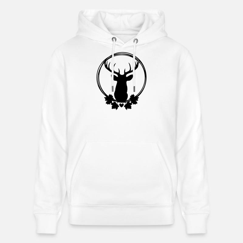 Kranz mit Hirsch - Stanley/Stella Unisex Bio-Hoodie CRUISER  - Weiß