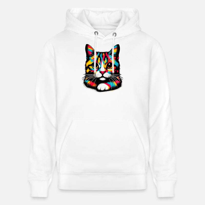 Chat - Sweat à capuche bio CRUISER Stanley/Stella Unisexe - blanc