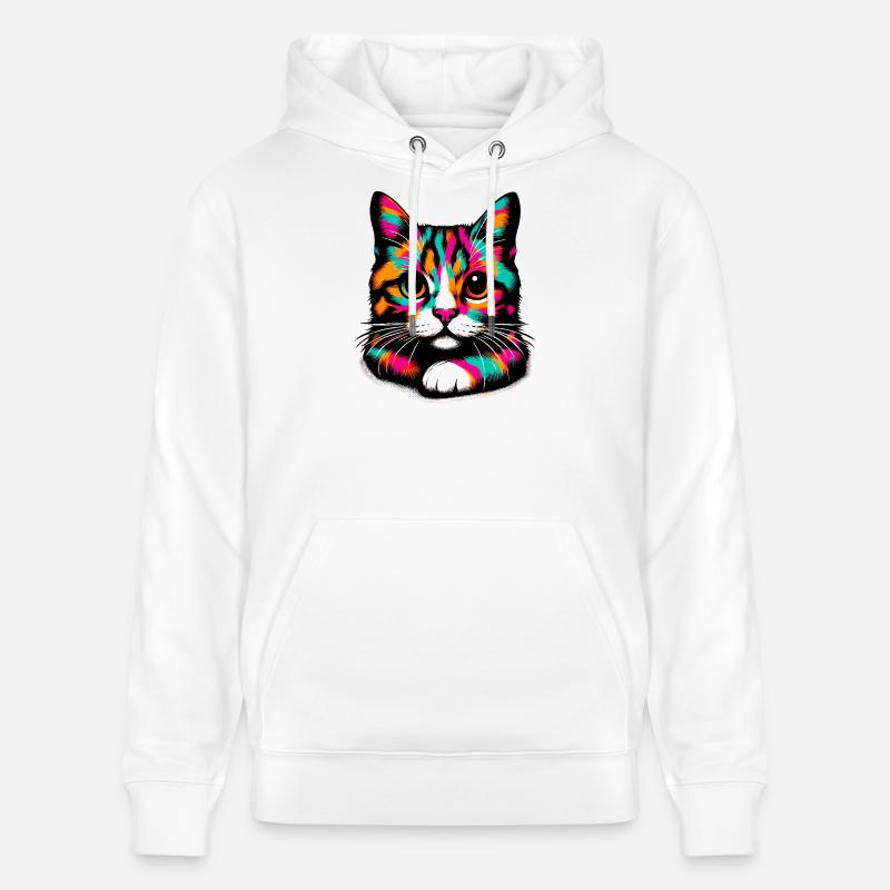 Chat - Sweat à capuche bio CRUISER Stanley/Stella Unisexe - blanc