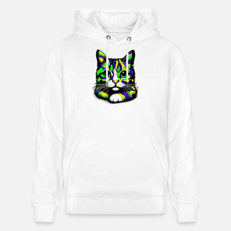 Chat - Sweat à capuche bio CRUISER Stanley/Stella Unisexe - blanc