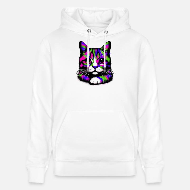 Chat - Sweat à capuche bio CRUISER Stanley/Stella Unisexe - blanc