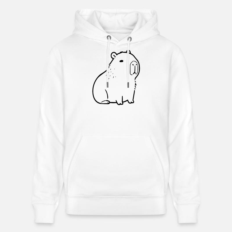 Capybara capybara noir - Sweat à capuche bio CRUISER Stanley/Stella Unisexe - blanc